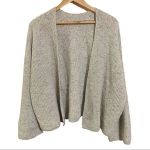 Everlane Oversized Open-Front Cardigan in Heathered Beige